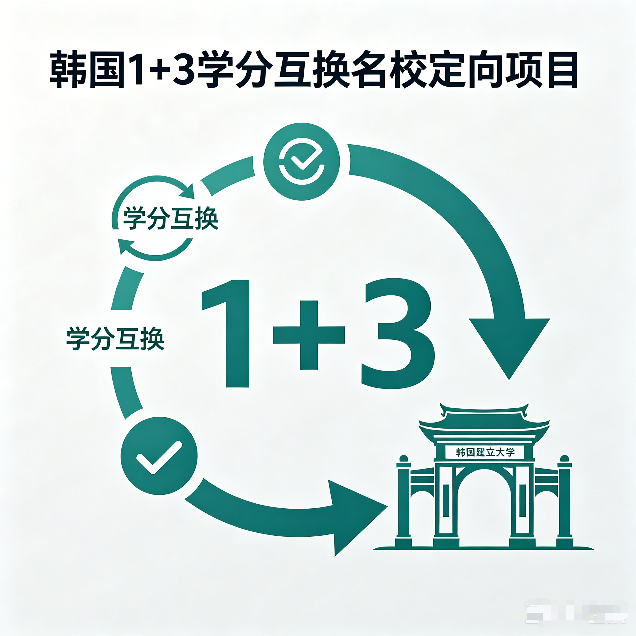 闵行韩国留学1+3学分互换项目（名校定向）